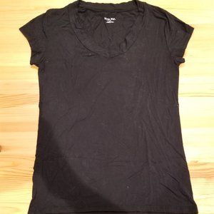 Merona Black Rayon V Neck Short Sleeve Tee